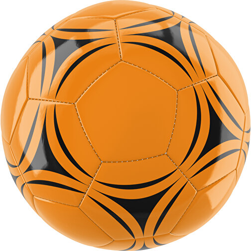 Fußball Gold 32-Panel-Promotionball - Individuell Bedruckt , gelborange / schwarz, PU/PVC, 3-lagig, , Bild 1