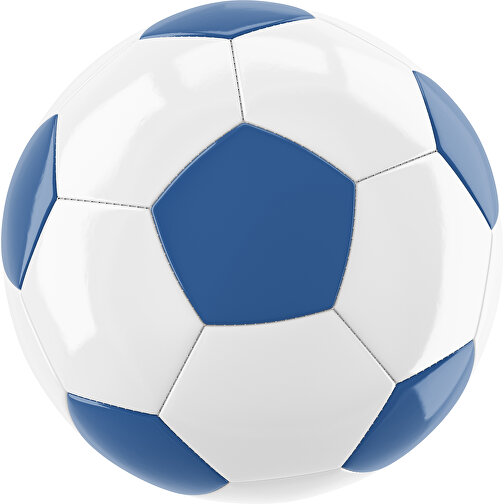 Fußball Gold 32-Panel-Promotionball - Individuell Bedruckt , weiß / dunkelblau, PU/PVC, 3-lagig, , Bild 1