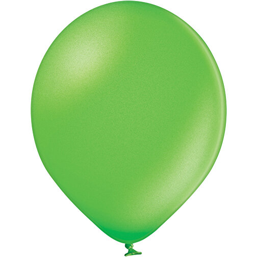4C-Metallicballons Mit TopQualityPrint , mittelgrün, Naturkautschuk, , Bild 1