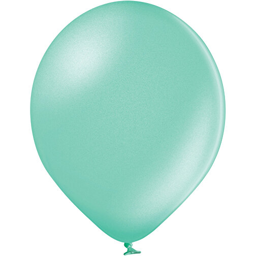 Metallicluftballon , hellgrün, Naturkautschuk, , Bild 1