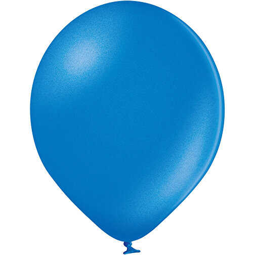 4C-Metallicballons Mit TopQualityPrint , mittelblau, Naturkautschuk, , Bild 1