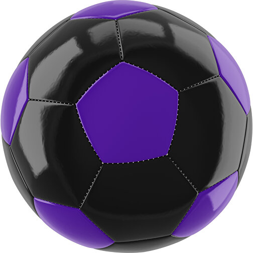 Fußball Gold 32-Panel-Promotionball - Individuell Bedruckt , schwarz / violett, PU/PVC, 3-lagig, , Bild 1