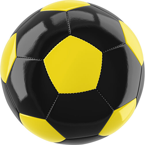 Fußball Gold 32-Panel-Promotionball - Individuell Bedruckt , schwarz / gelb, PU/PVC, 3-lagig, , Bild 1
