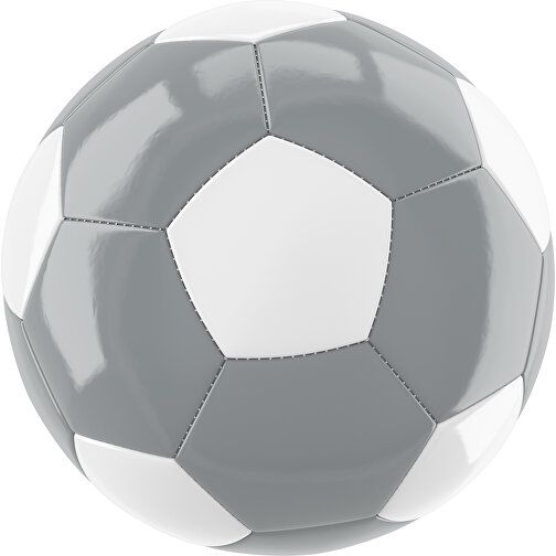 Fußball Gold 32-Panel-Promotionball - Individuell Bedruckt , silber / weiß, PU/PVC, 3-lagig, , Bild 1