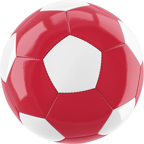 Fußball Gold 32-Panel-Promotionball - Individuell Bedruckt , dunkelrot / weiß, PU/PVC, 3-lagig, , Bild 1