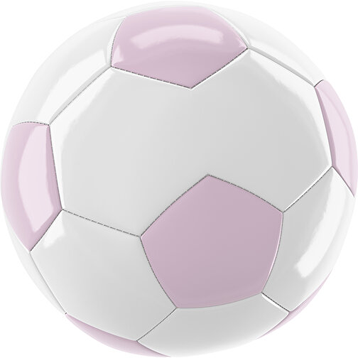 Fußball Gold 30-Panel-Promotionball - Individuell Bedruckt , weiß / zartrosa, PU/PVC, 3-lagig, , Bild 1