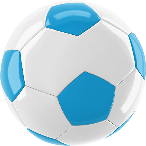 Fußball Gold 30-Panel-Promotionball - Individuell Bedruckt , weiß / himmelblau, PU/PVC, 3-lagig, , Bild 1