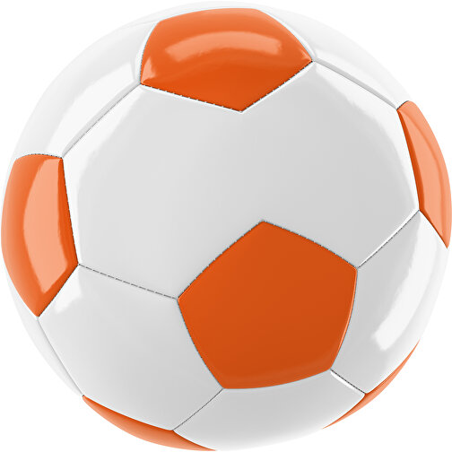 Fußball Gold 30-Panel-Promotionball - Individuell Bedruckt , weiß / orange, PU/PVC, 3-lagig, , Bild 1