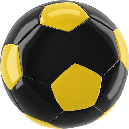 Fußball Gold 30-Panel-Promotionball - Individuell Bedruckt , schwarz / sonnengelb, PU/PVC, 3-lagig, , Bild 1