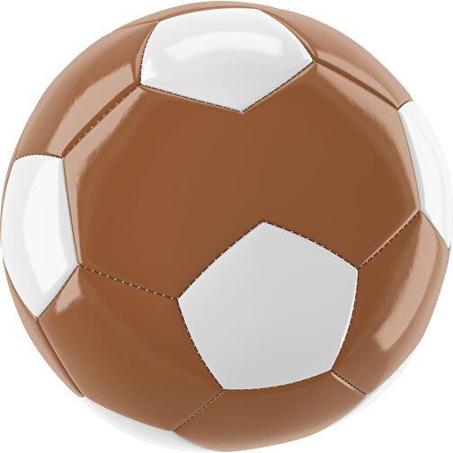 Fußball Gold 30-Panel-Promotionball - Individuell Bedruckt , braun / weiß, PU/PVC, 3-lagig, , Bild 1