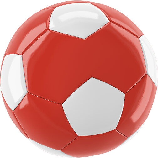 Fußball Gold 30-Panel-Promotionball - Individuell Bedruckt , rot / weiß, PU/PVC, 3-lagig, , Bild 1