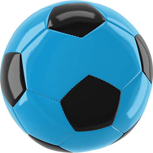 Fußball Gold 30-Panel-Promotionball - Individuell Bedruckt , himmelblau / schwarz, PU/PVC, 3-lagig, , Bild 1