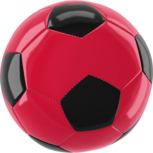 Fußball Gold 30-Panel-Promotionball - Individuell Bedruckt , ampelrot / schwarz, PU/PVC, 3-lagig, , Bild 1