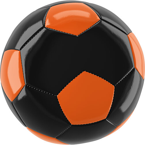Fußball Gold 30-Panel-Promotionball - Individuell Bedruckt , schwarz / orange, PU/PVC, 3-lagig, , Bild 1