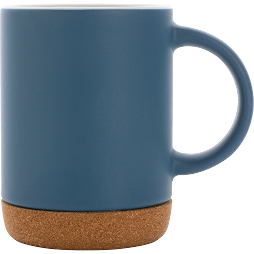 Keramikbecher Mit Korkboden, Blau , blau, Keramik, 7,60cm x 10,50cm (Länge x Höhe), Bild 2