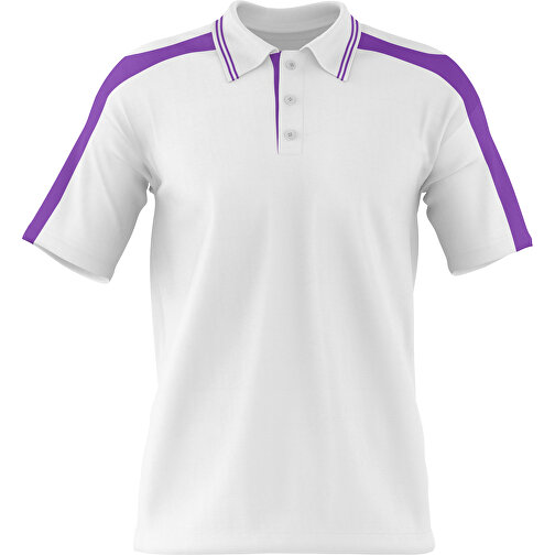 Poloshirt Individuell Gestaltbar , weiss / lavendellila, 200gsm Poly / Cotton Pique, 2XL, 79,00cm x 63,00cm (Höhe x Breite), Bild 1