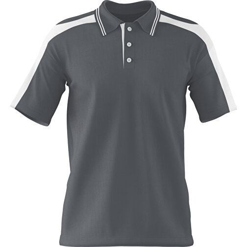 Poloshirt Individuell Gestaltbar , dunkelgrau / weiß, 200gsm Poly / Cotton Pique, XL, 76,00cm x 59,00cm (Höhe x Breite), Bild 1