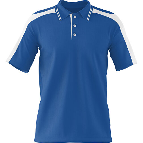 Poloshirt Individuell Gestaltbar , dunkelblau / weiß, 200gsm Poly / Cotton Pique, XL, 76,00cm x 59,00cm (Höhe x Breite), Bild 1