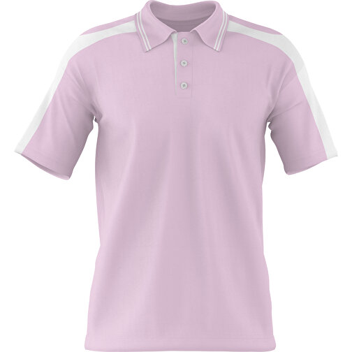 Poloshirt Individuell Gestaltbar , zartrosa / weiß, 200gsm Poly / Cotton Pique, XL, 76,00cm x 59,00cm (Höhe x Breite), Bild 1