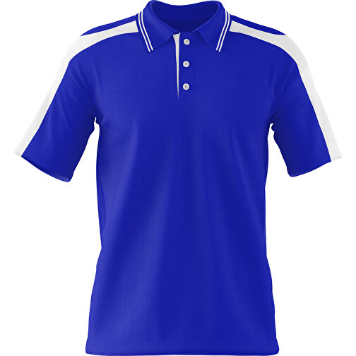 Poloshirt Individuell Gestaltbar , blau / weiß, 200gsm Poly / Cotton Pique, XL, 76,00cm x 59,00cm (Höhe x Breite), Bild 1