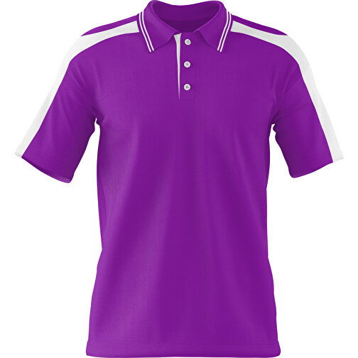 Poloshirt Individuell Gestaltbar , dunkelmagenta / weiß, 200gsm Poly / Cotton Pique, XL, 76,00cm x 59,00cm (Höhe x Breite), Bild 1