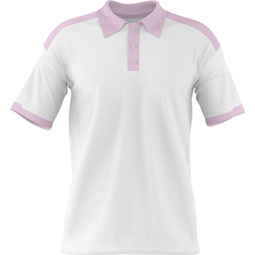 Poloshirt Individuell Gestaltbar , weiss / zartrosa, 200gsm Poly / Cotton Pique, S, 65,00cm x 45,00cm (Höhe x Breite), Bild 1