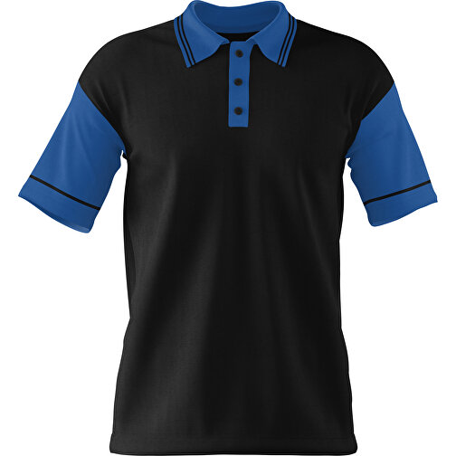 Poloshirt Individuell Gestaltbar , schwarz / dunkelblau, 200gsm Poly / Cotton Pique, XL, 76,00cm x 59,00cm (Höhe x Breite), Bild 1