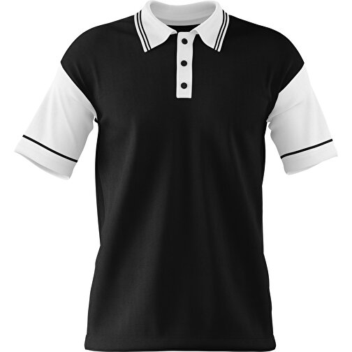 Poloshirt Individuell Gestaltbar , schwarz / weiss, 200gsm Poly / Cotton Pique, M, 70,00cm x 49,00cm (Höhe x Breite), Bild 1