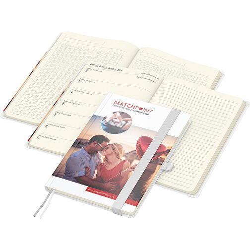 Bogkalender Match-Hybrid Creme bestseller, Cover-Star mat, hvid, Billede 1