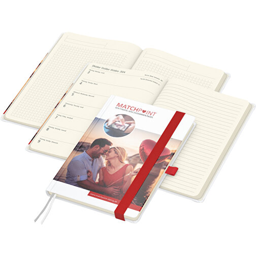 Bogkalender Match-Hybrid Creme bestseller, Cover-Star mat, rød, Billede 1