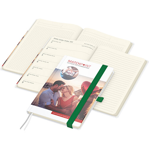 Kalendarz ksiazkowy Match-Hybrid Creme bestseller, Cover-Star mat, zielony, Obraz 1