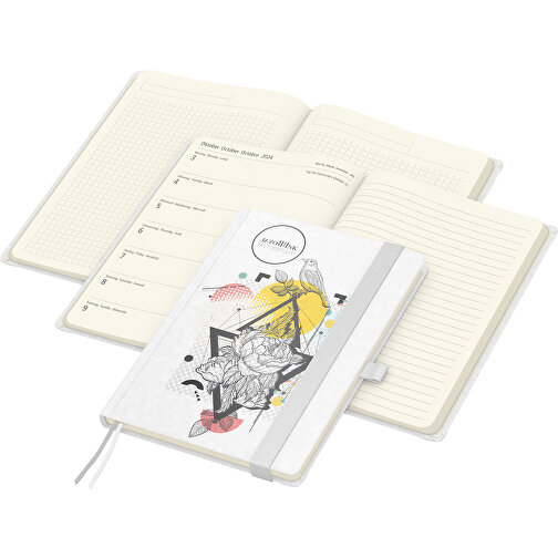Buchkalender Match-Hybrid Creme Bestseller, Natura Individuell,  Weiss , weiss, 21,00cm x 14,80cm (Länge x Breite), Bild 1