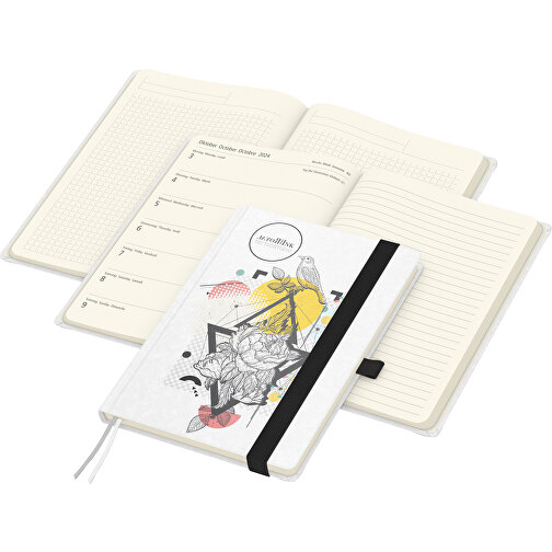 Buchkalender Match-Hybrid Creme Bestseller, Natura Individuell, Schwarz , schwarz, 21,00cm x 14,80cm (Länge x Breite), Bild 1