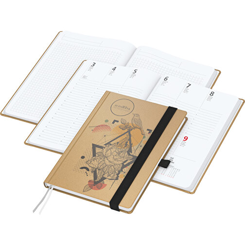 Bogkalender Match-Hybrid White bestseller A4, Natura brun, sort, Billede 1