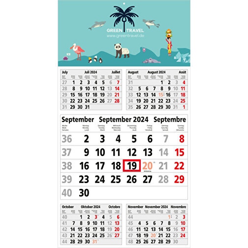5-Monats-Kalender Budget 5 X.press , hellgrau, rot, 56,00cm x 30,00cm (Länge x Breite), Bild 1