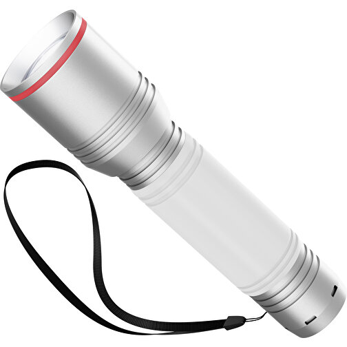 Taschenlampe REEVES MyFLASH 700 , Reeves, silber / weiss / rot, Aluminium, Silikon, 130,00cm x 29,00cm x 38,00cm (Länge x Höhe x Breite), Bild 1