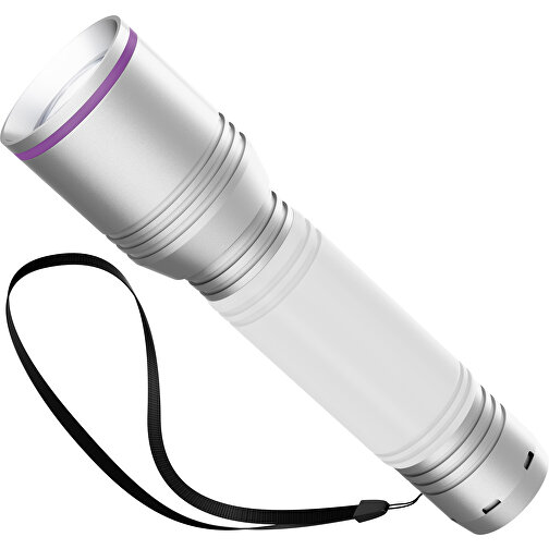 Taschenlampe REEVES MyFLASH 700 , Reeves, silber / weiß / violett, Aluminium, Silikon, 130,00cm x 29,00cm x 38,00cm (Länge x Höhe x Breite), Bild 1