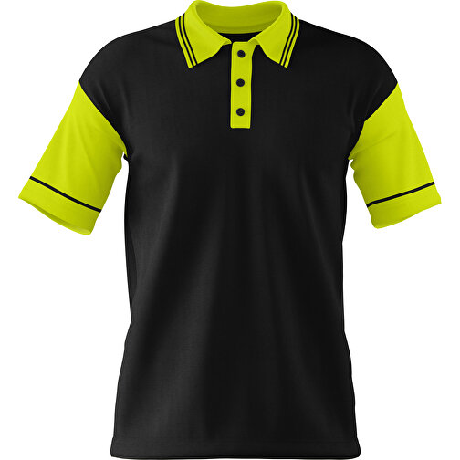 Poloshirt Individuell Gestaltbar , schwarz / hellgrün, 200gsm Poly / Cotton Pique, L, 73,50cm x 54,00cm (Höhe x Breite), Bild 1