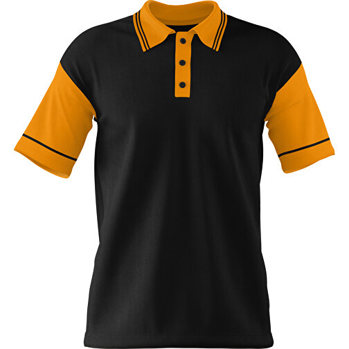 Poloshirt Individuell Gestaltbar , schwarz / kürbisorange, 200gsm Poly / Cotton Pique, L, 73,50cm x 54,00cm (Höhe x Breite), Bild 1