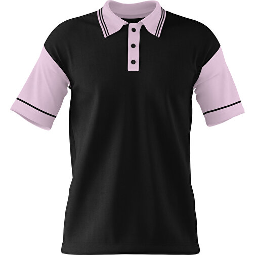 Poloshirt Individuell Gestaltbar , schwarz / zartrosa, 200gsm Poly / Cotton Pique, 2XL, 79,00cm x 63,00cm (Höhe x Breite), Bild 1