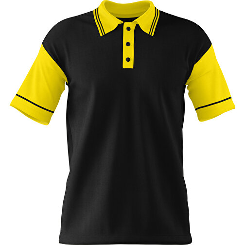 Poloshirt Individuell Gestaltbar , schwarz / gelb, 200gsm Poly / Cotton Pique, 2XL, 79,00cm x 63,00cm (Höhe x Breite), Bild 1