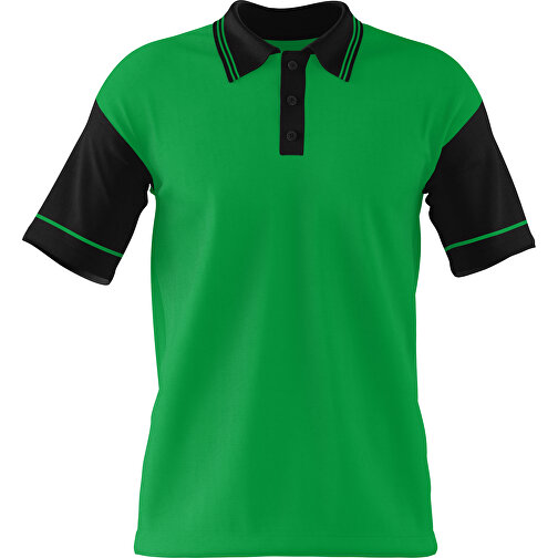 Poloshirt Individuell Gestaltbar , grün / schwarz, 200gsm Poly / Cotton Pique, XS, 60,00cm x 40,00cm (Höhe x Breite), Bild 1