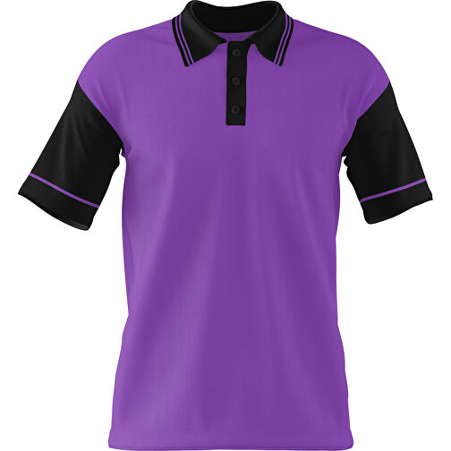 Poloshirt Individuell Gestaltbar , lavendellila / schwarz, 200gsm Poly / Cotton Pique, XS, 60,00cm x 40,00cm (Höhe x Breite), Bild 1