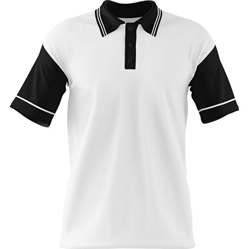 Poloshirt Individuell Gestaltbar , weiß / schwarz, 200gsm Poly / Cotton Pique, S, 65,00cm x 45,00cm (Höhe x Breite), Bild 1
