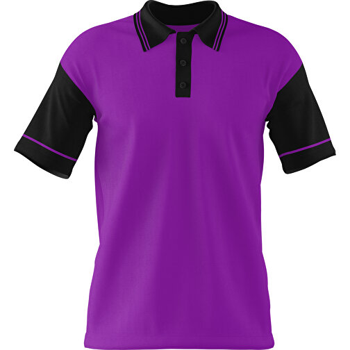 Poloshirt Individuell Gestaltbar , dunkelmagenta / schwarz, 200gsm Poly / Cotton Pique, S, 65,00cm x 45,00cm (Höhe x Breite), Bild 1