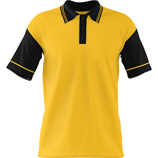 Poloshirt Individuell Gestaltbar , sonnengelb / schwarz, 200gsm Poly / Cotton Pique, M, 70,00cm x 49,00cm (Höhe x Breite), Bild 1