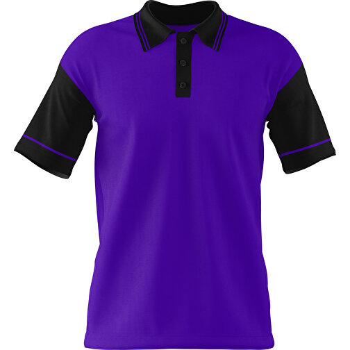 Poloshirt Individuell Gestaltbar , violet / schwarz, 200gsm Poly / Cotton Pique, L, 73,50cm x 54,00cm (Höhe x Breite), Bild 1