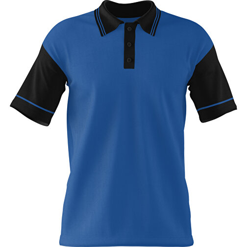 Poloshirt Individuell Gestaltbar , dunkelblau / schwarz, 200gsm Poly / Cotton Pique, L, 73,50cm x 54,00cm (Höhe x Breite), Bild 1