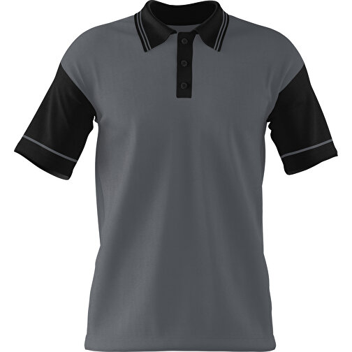 Poloshirt Individuell Gestaltbar , dunkelgrau / schwarz, 200gsm Poly / Cotton Pique, 3XL, 81,00cm x 66,00cm (Höhe x Breite), Bild 1