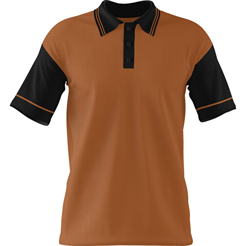 Poloshirt Individuell Gestaltbar , braun / schwarz, 200gsm Poly / Cotton Pique, 3XL, 81,00cm x 66,00cm (Höhe x Breite), Bild 1